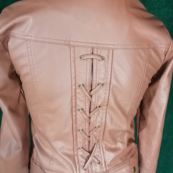 Brown faux leather jacket - Picture 10 of 10